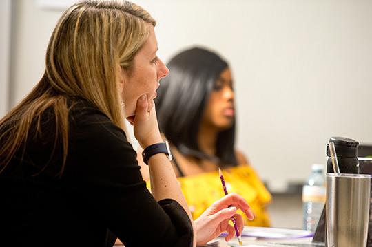 University of Mount Union AYA students and professor in a classroom 